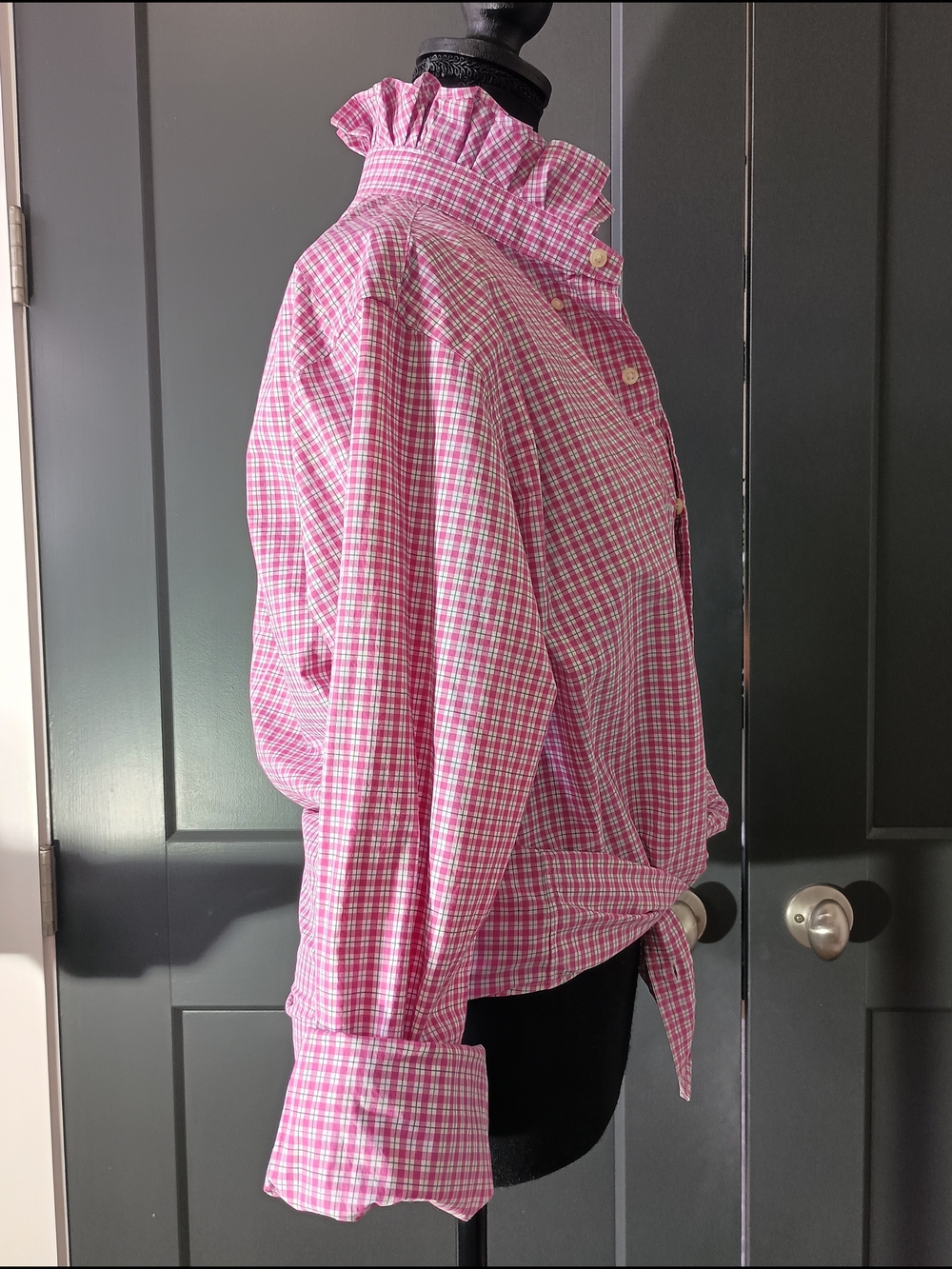 Upcycled Women's Ralph Lauren Ruffled Collar Shirt #045 - Picture 4 of 9